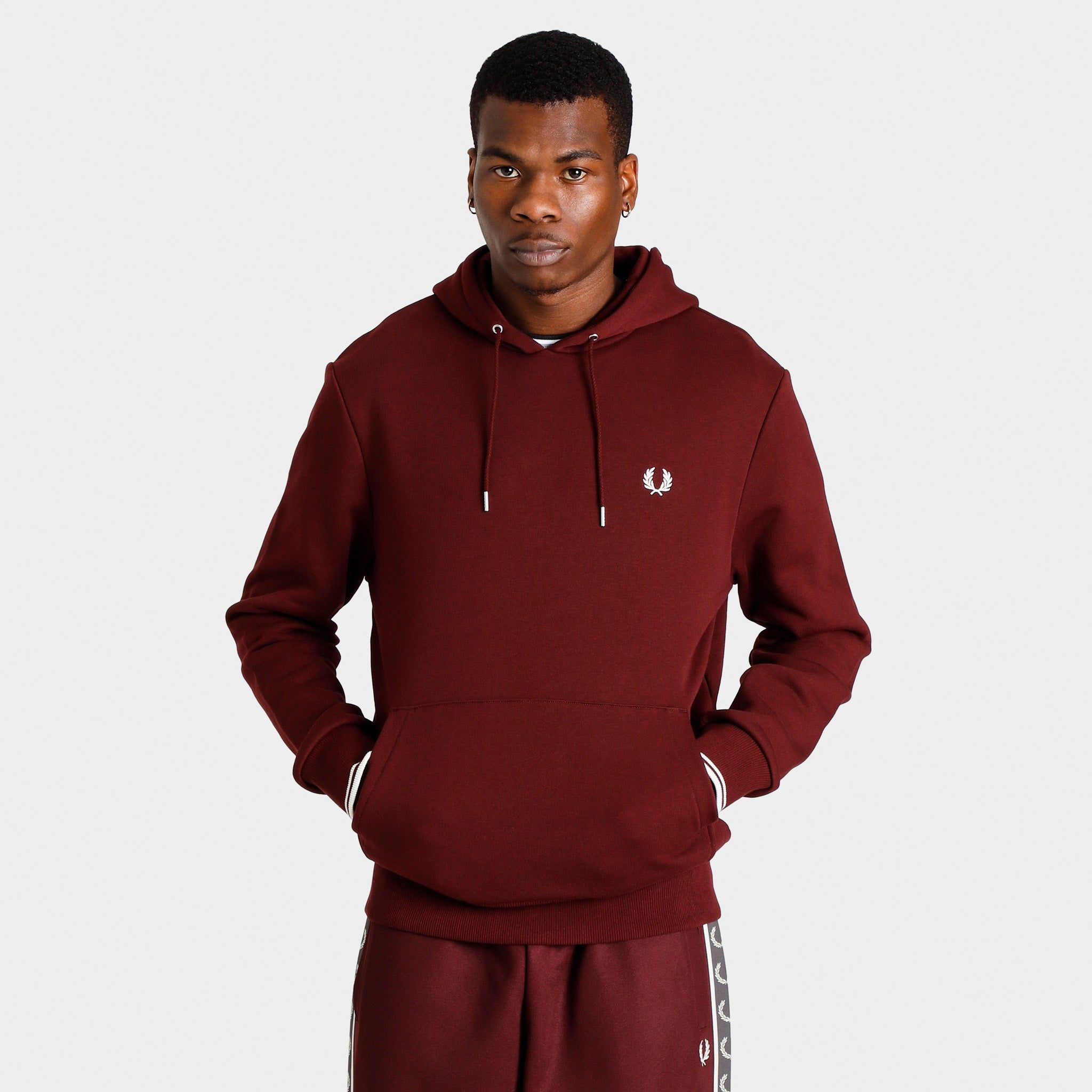 Fred Perry Tipped Pullover Hoodie / Oxblood sold by JD Sports