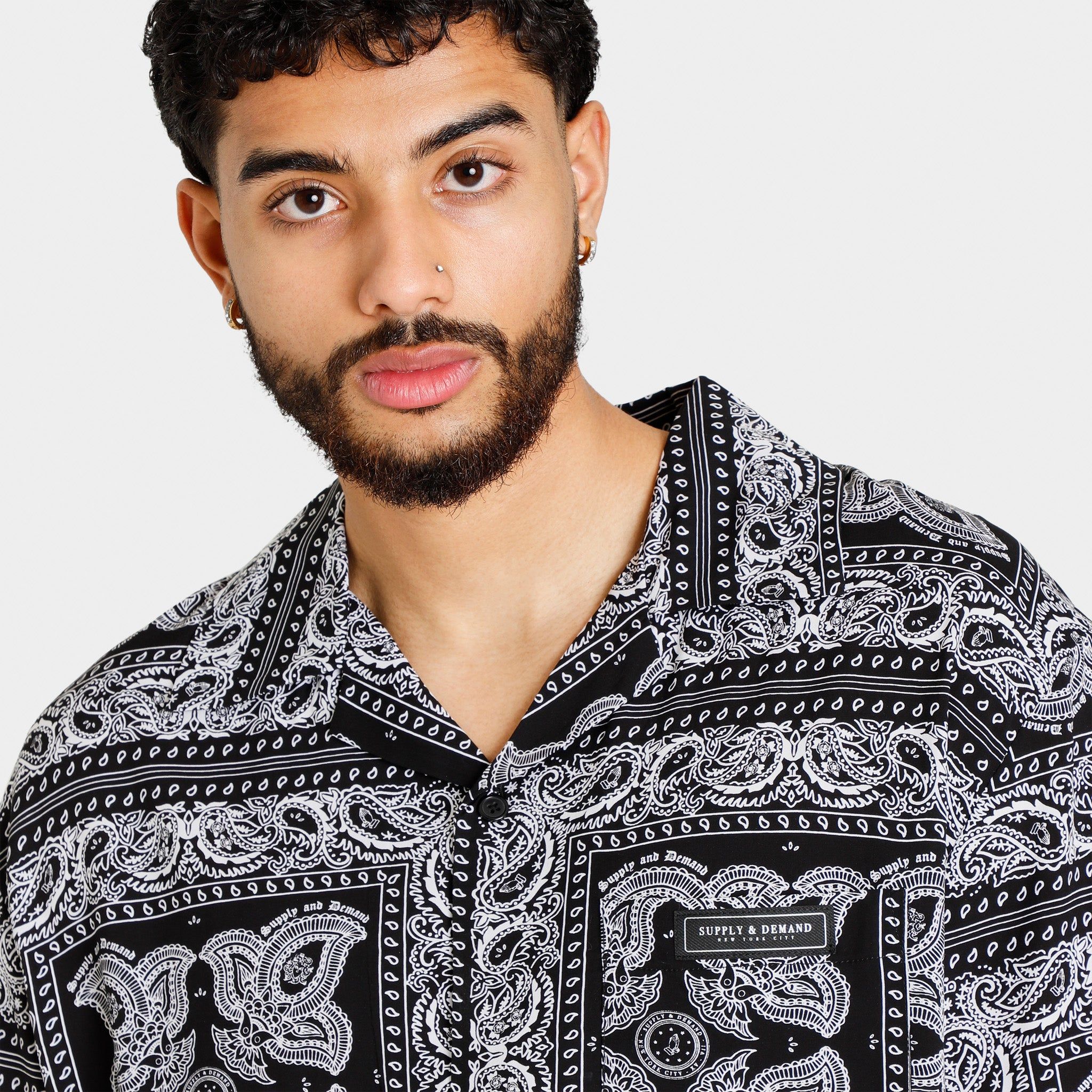 Supply & Demand Paisley Riviera Shirt Black / Grey sold by JD Sports product image thumbnail 3