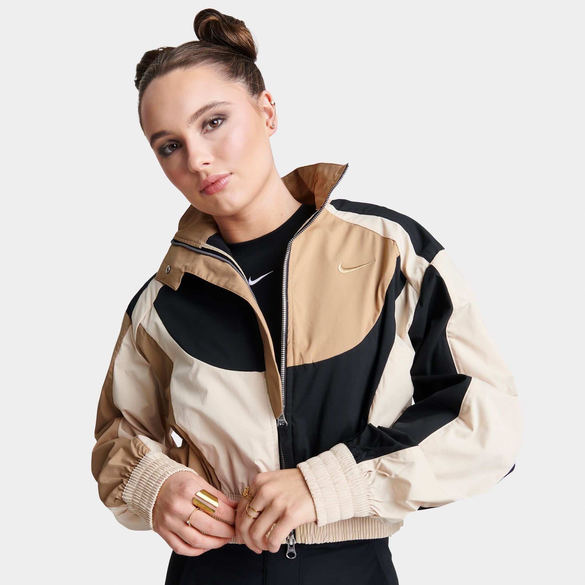 Nike Sportswear Women's Woven Jacket Hemp / Black - Sanddrift sold by JD Sports product image thumbnail 3