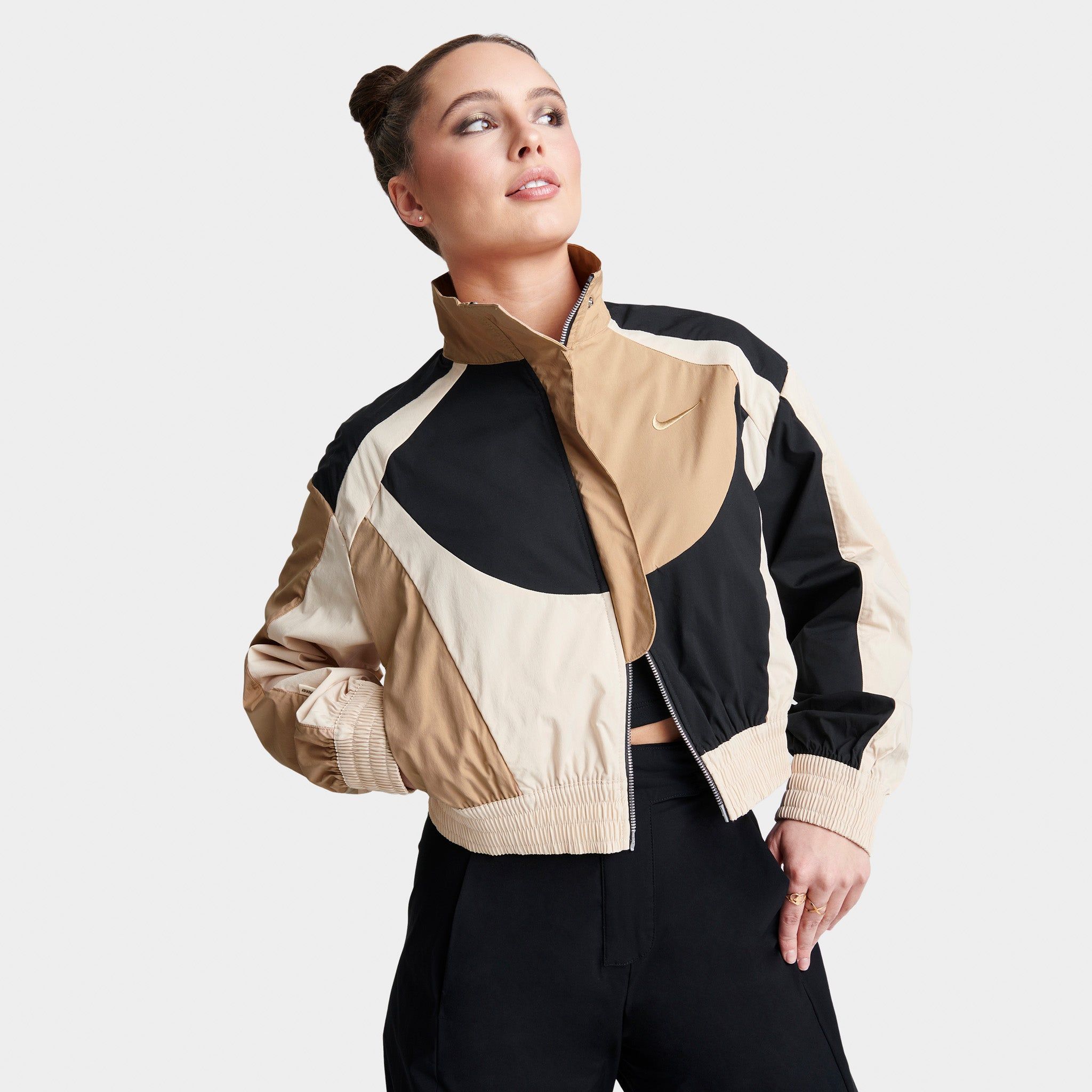 Nike Sportswear Women's Woven Jacket Hemp / Black - Sanddrift sold by JD Sports