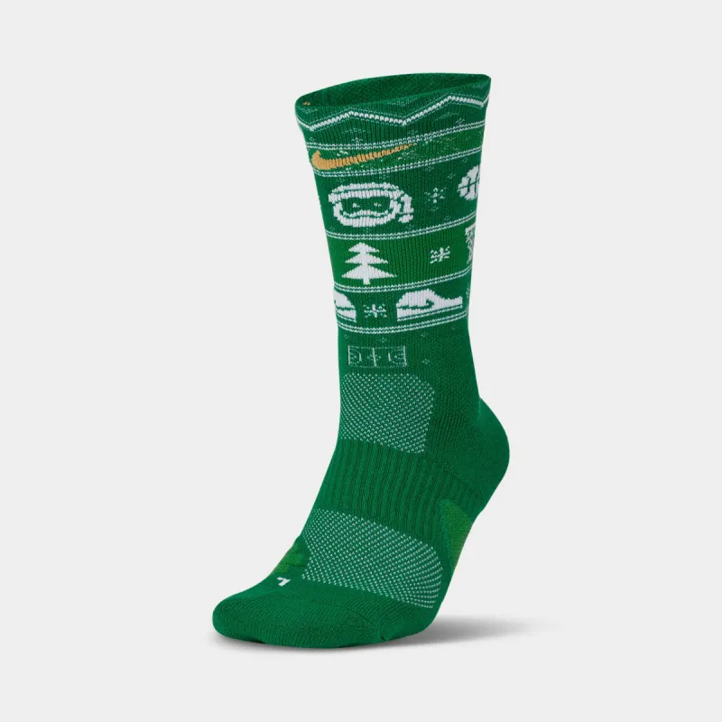 Nike Elite Christmas Crew Socks Clover / White - Club Gold sold by JD Sports