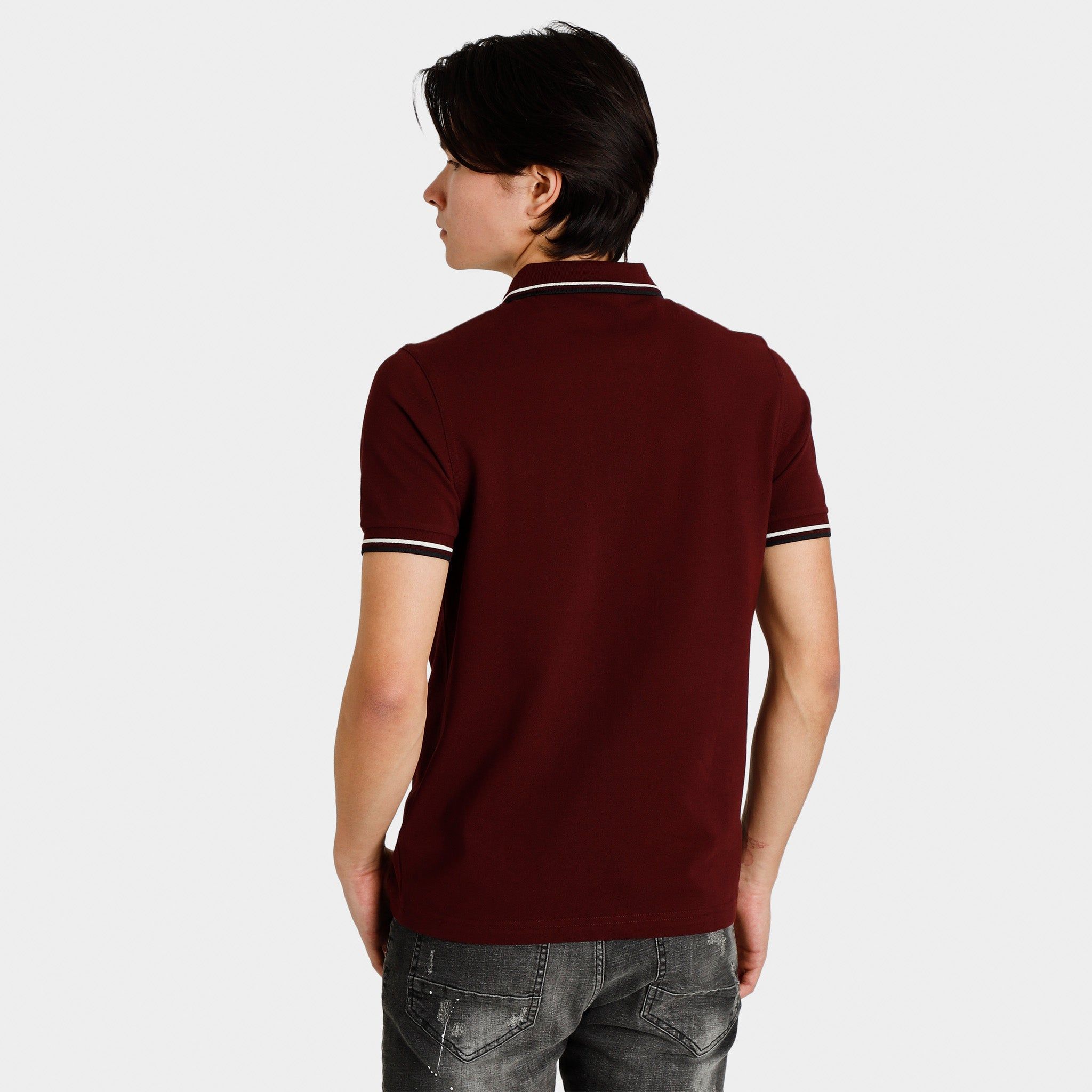Fred Perry Twin Tipped Polo T-shirt Oxblood / Ecru - Black sold by JD Sports product image thumbnail 2