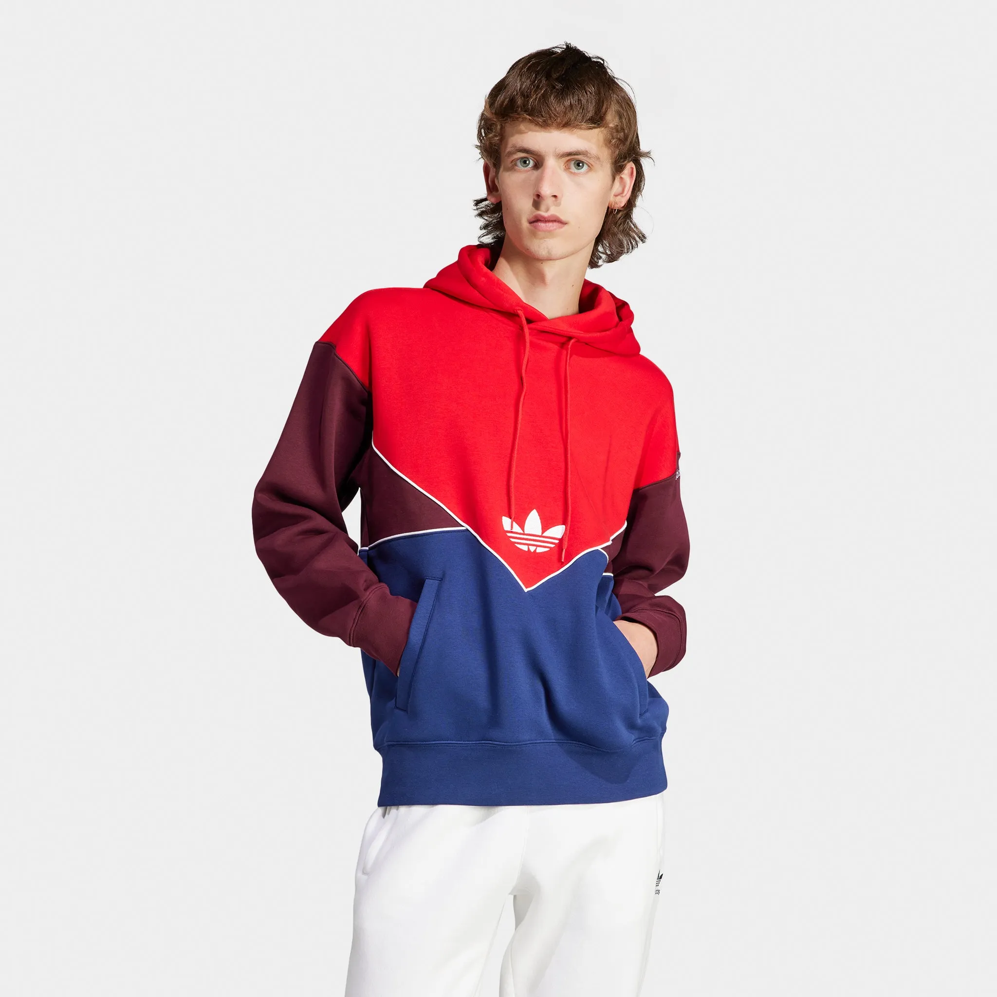 adidas Originals Adicolor Seasonal Archive Pullover Hoodie Better Scarlet / Dark Blue - Maroon sold by JD Sports
