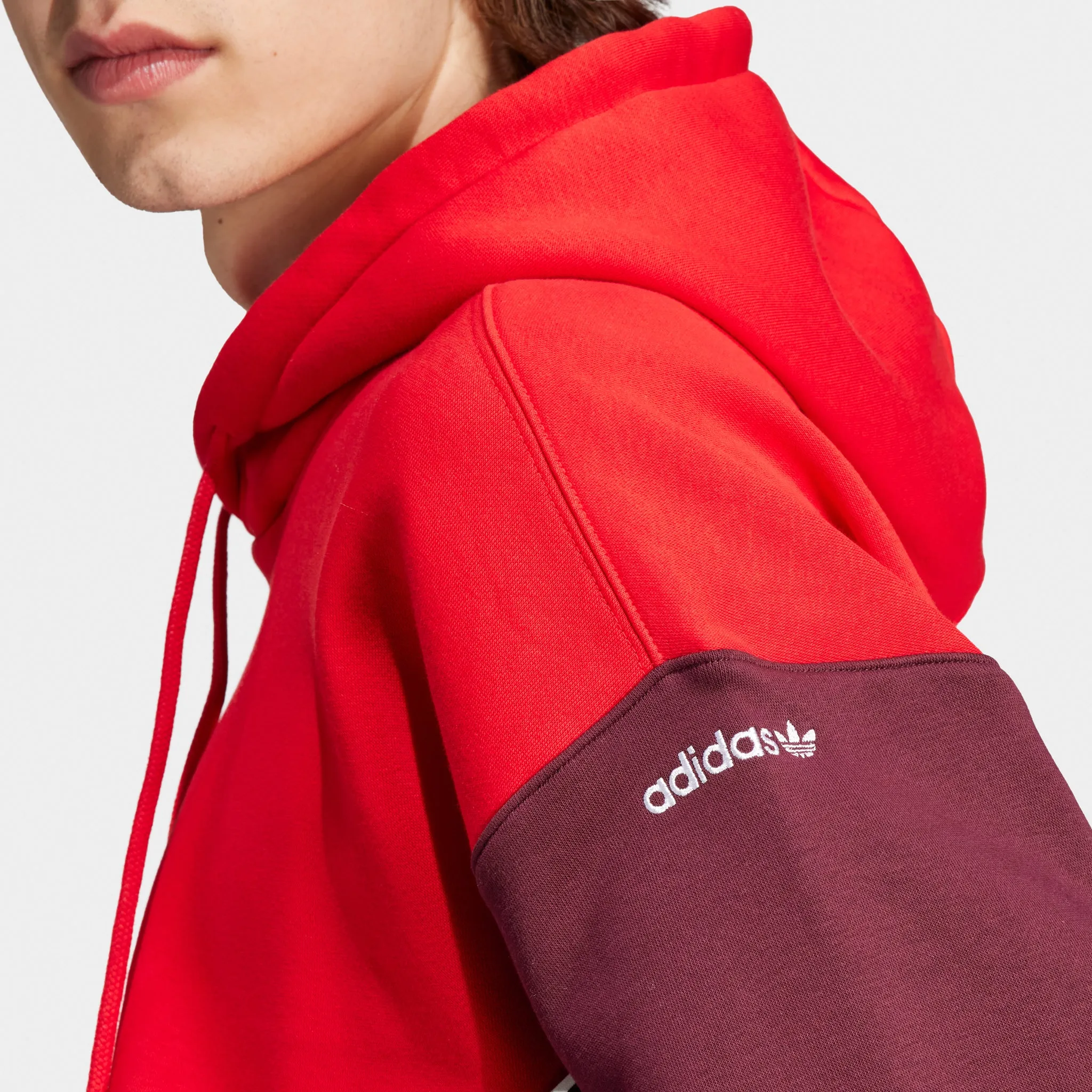 adidas Originals Adicolor Seasonal Archive Pullover Hoodie Better Scarlet / Dark Blue - Maroon sold by JD Sports product image thumbnail 3