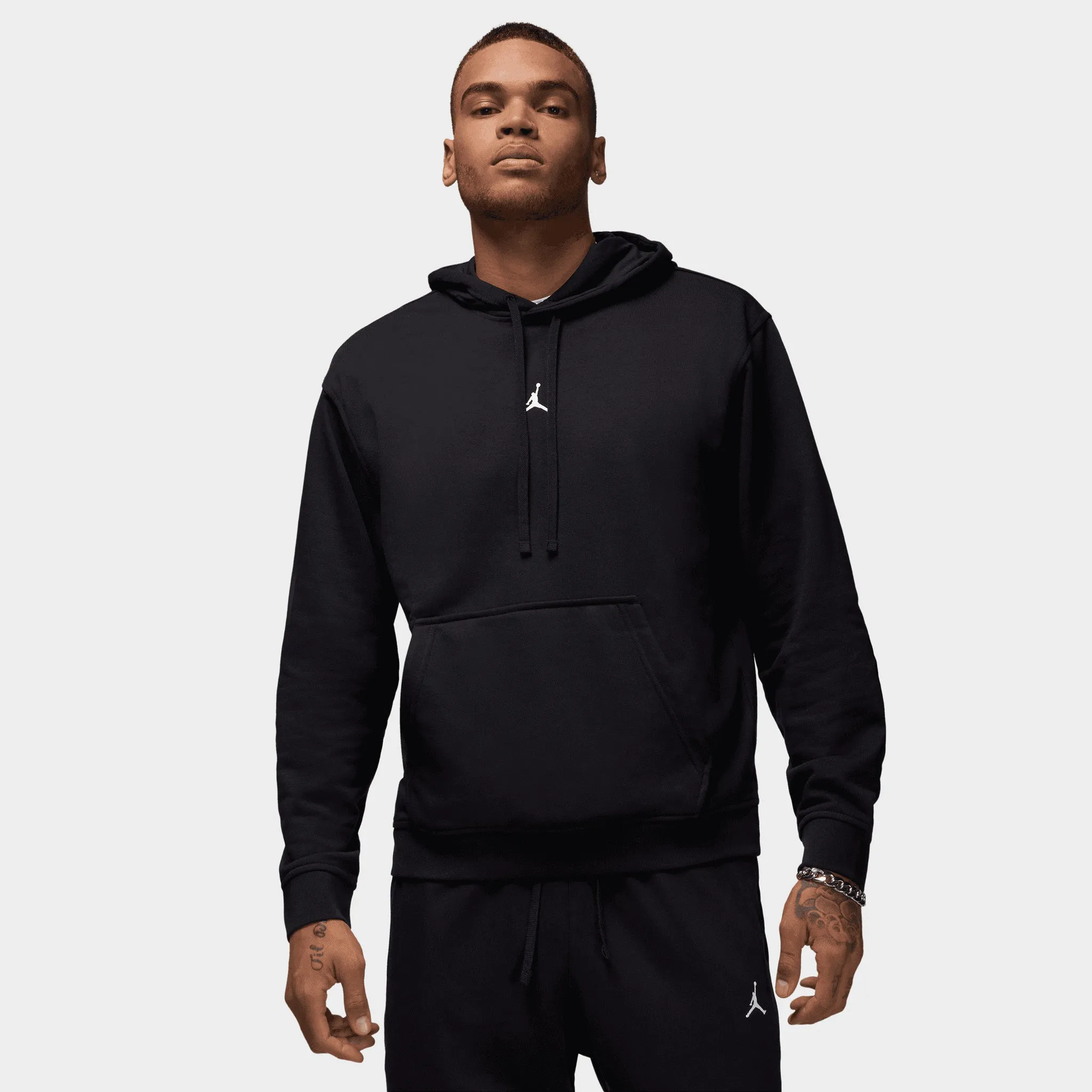 Jordan Dri-FIT Sport Crossover Fleece Pullover Hoodie Black / White sold by JD Sports