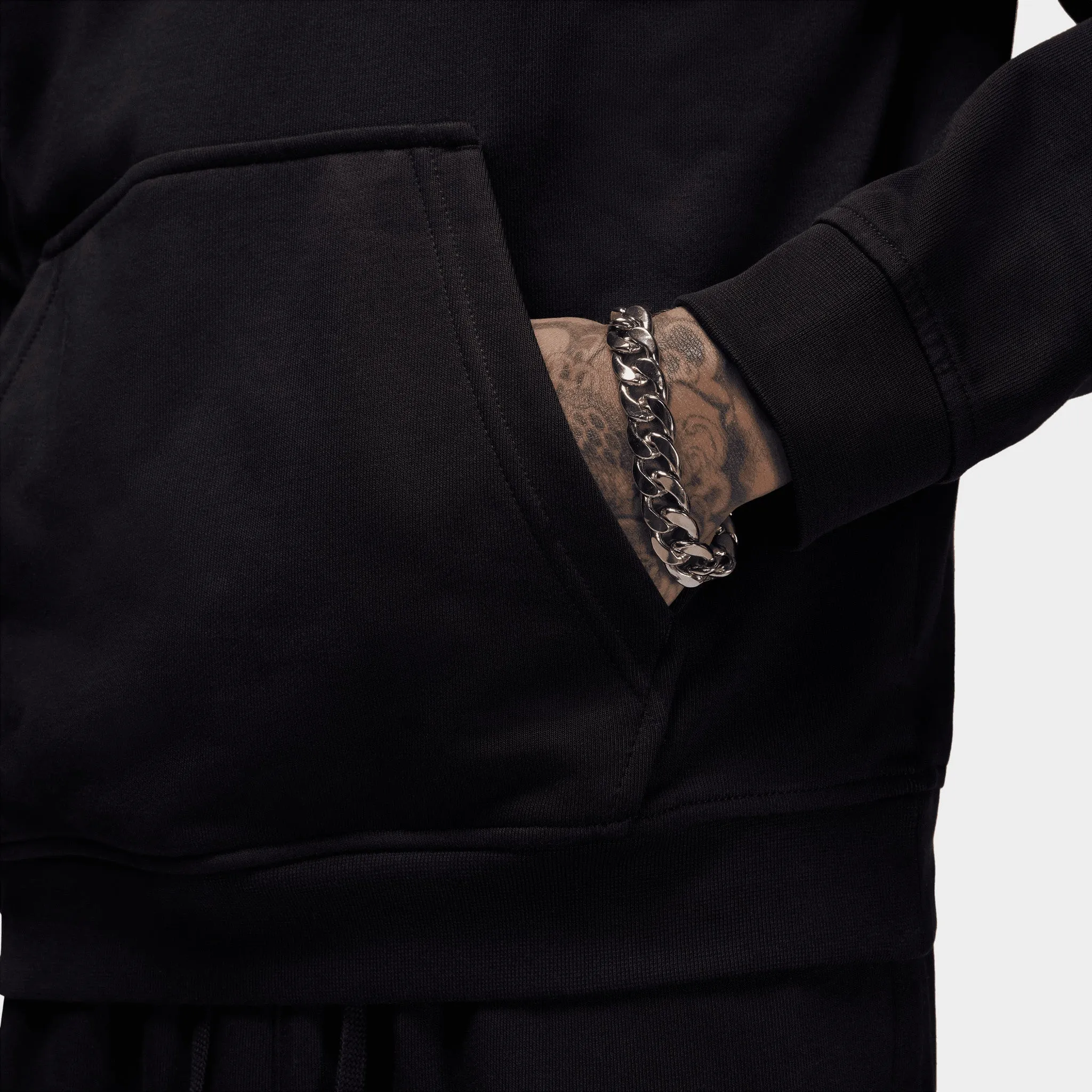 Jordan Dri-FIT Sport Crossover Fleece Pullover Hoodie Black / White sold by JD Sports product image thumbnail 3