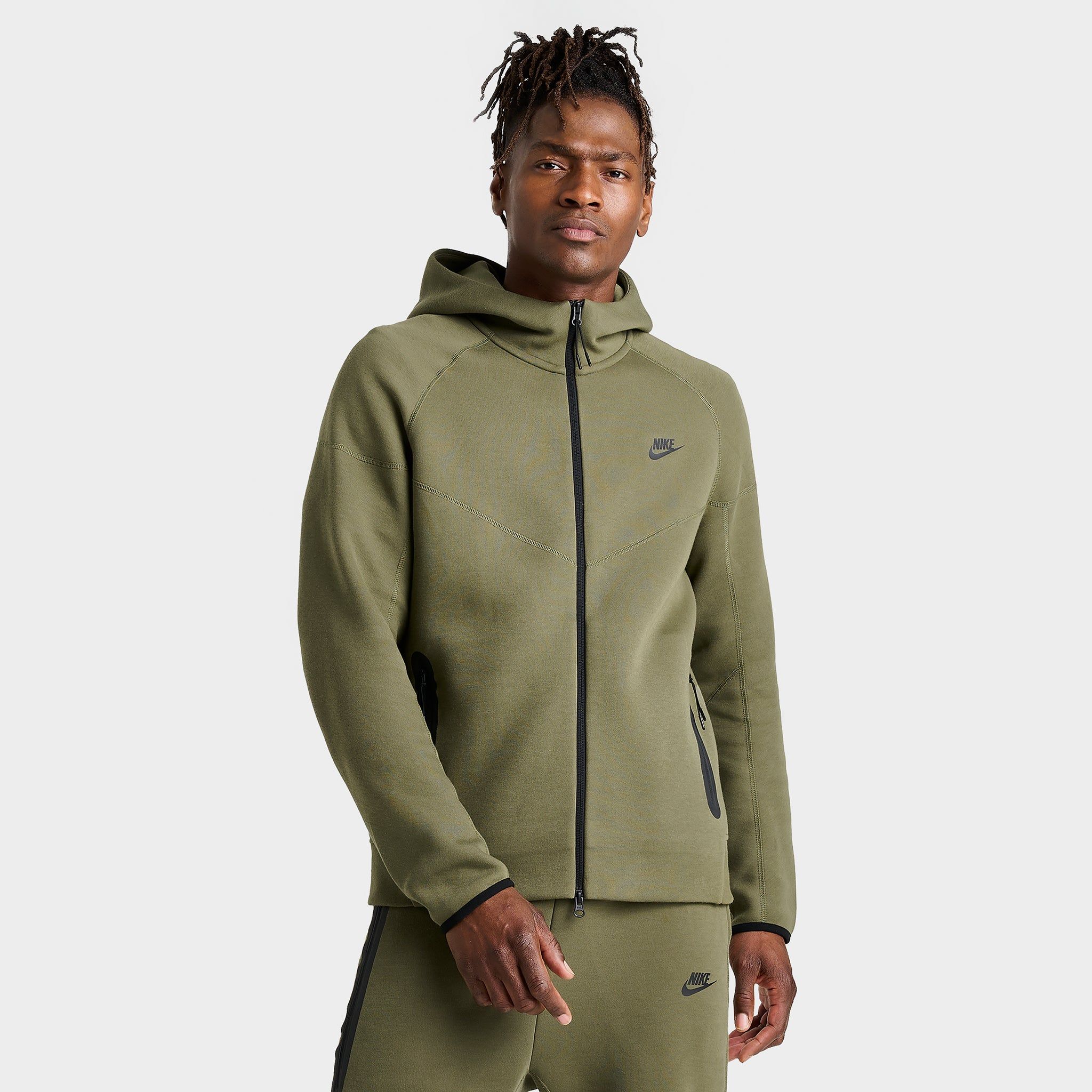Nike Sportswear Tech Fleece Windrunner Full Zip Hoodie Medium Olive / Black sold by JD Sports