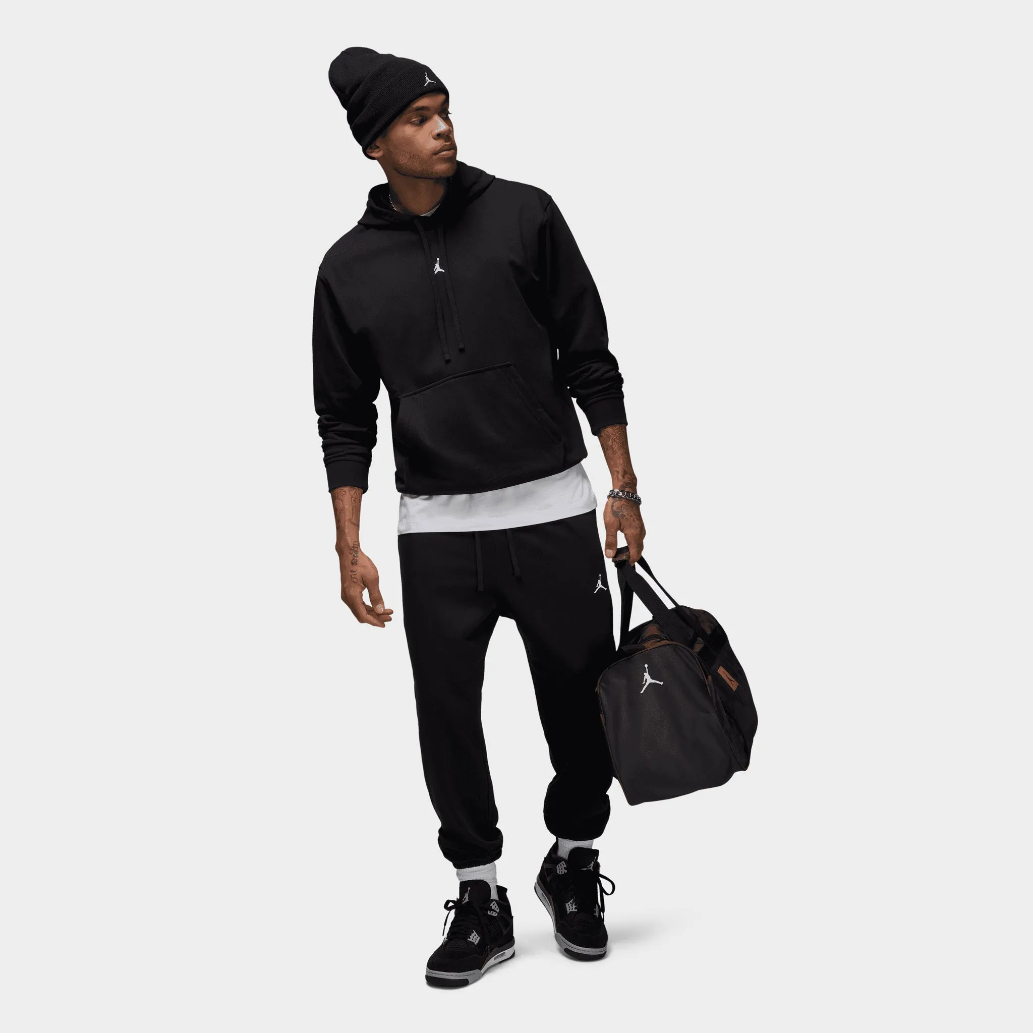 Jordan Dri-FIT Sport Crossover Fleece Pullover Hoodie Black / White sold by JD Sports product image thumbnail 5