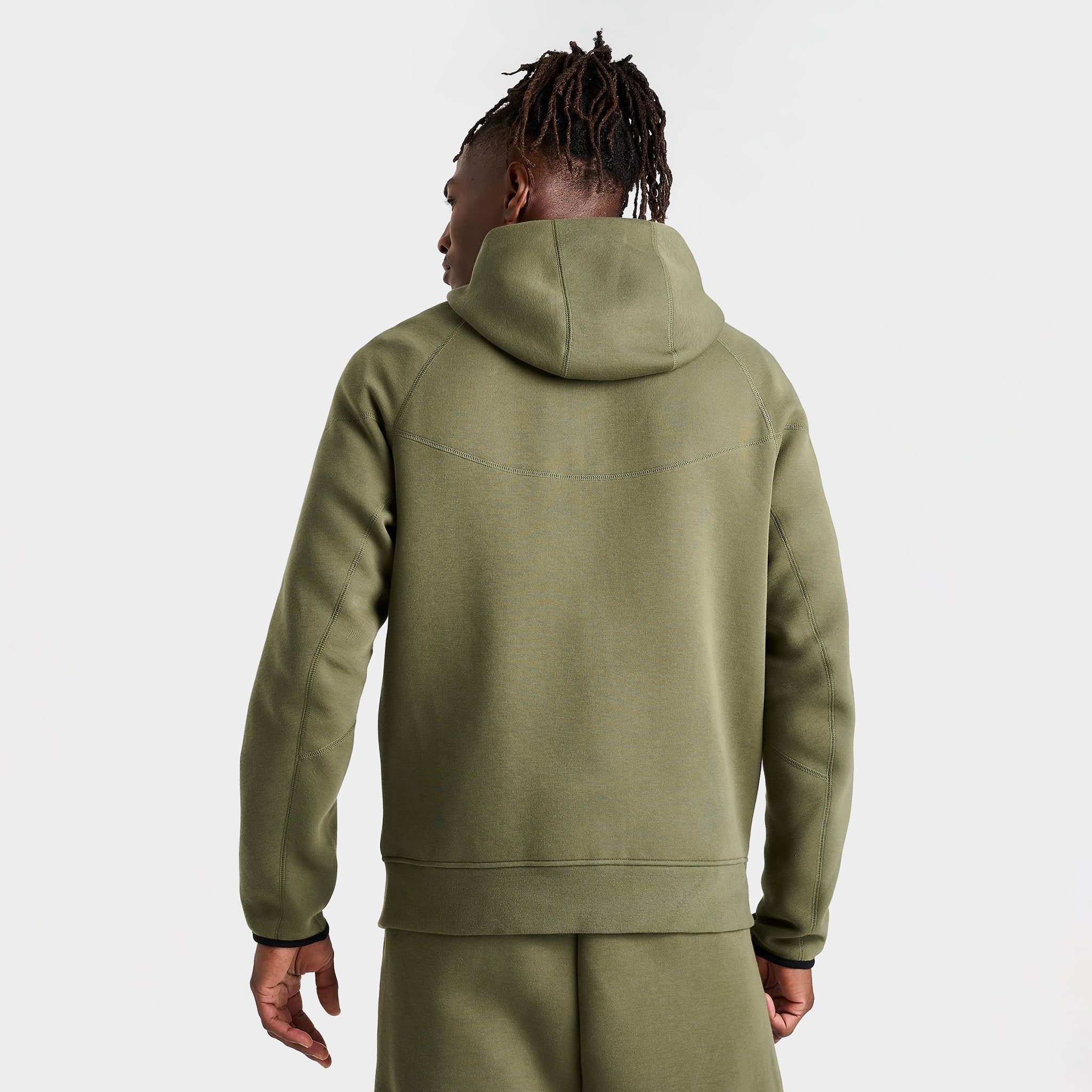 Nike Sportswear Tech Fleece Windrunner Full Zip Hoodie Medium Olive / Black sold by JD Sports product image thumbnail 3