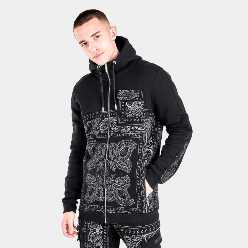 Supply & Demand Placement Print Full Zip Hoodie / Black sold by JD Sports