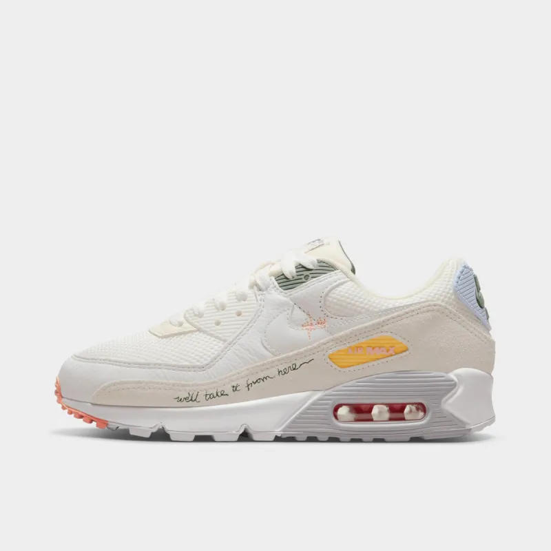 Nike Women's Air Max 90 Summit White / Summit White - Pro Green sold by JD Sports