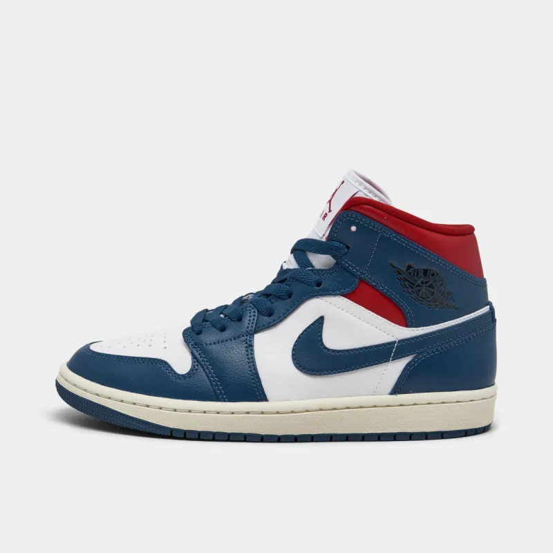 Jordan Women's 1 Mid White / Gym Red - Sail sold by JD Sports