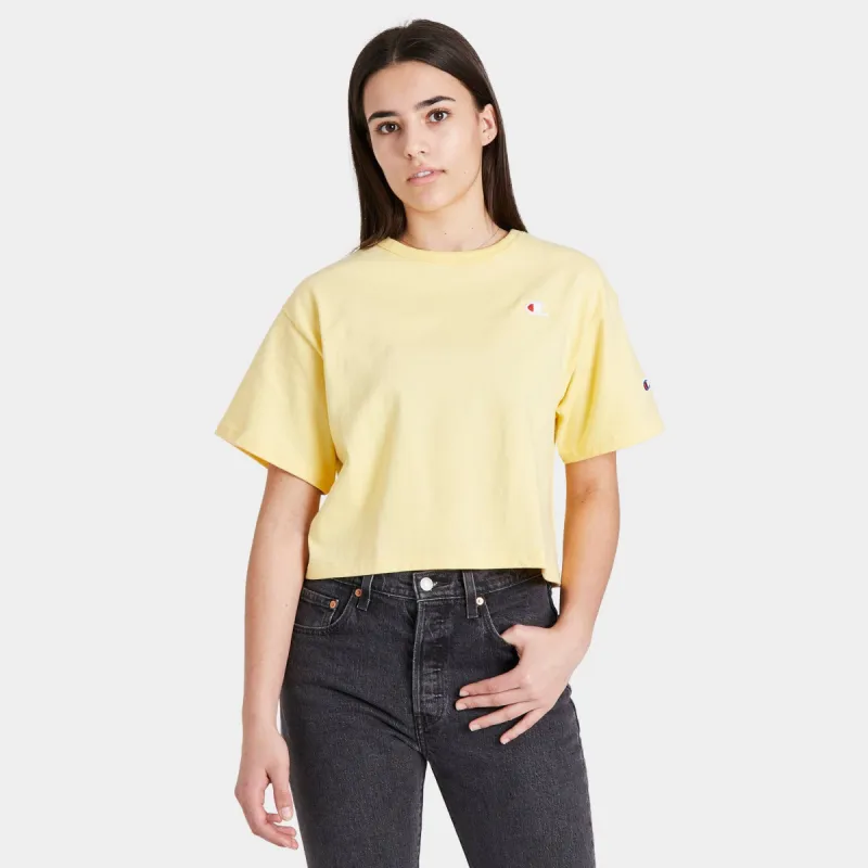 Champion Heritage Cropped T-Shirt / Buttered Popcorn sold by JD Sports