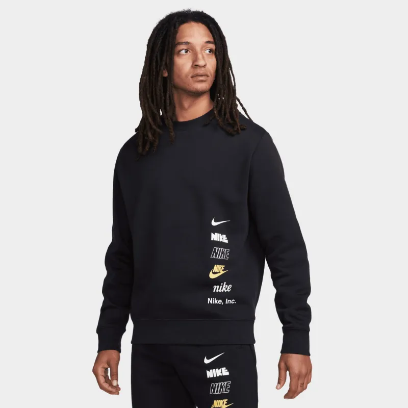 Nike Club Fleece Mini Logo Crewneck / Black sold by JD Sports