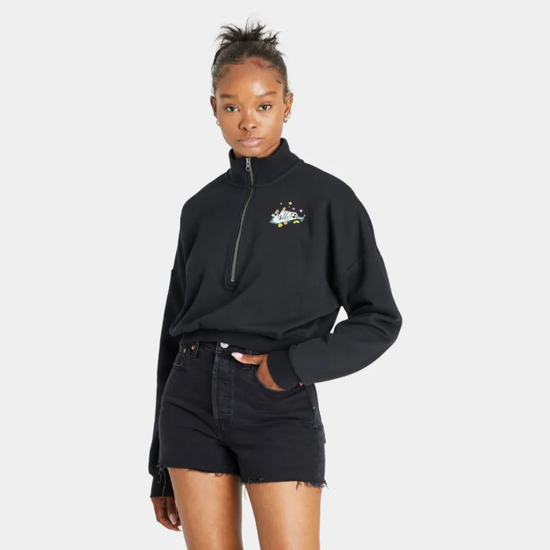 Nike Sportswear Women’s Essential Half-Zip Cropped Crewneck / Black sold by JD Sports