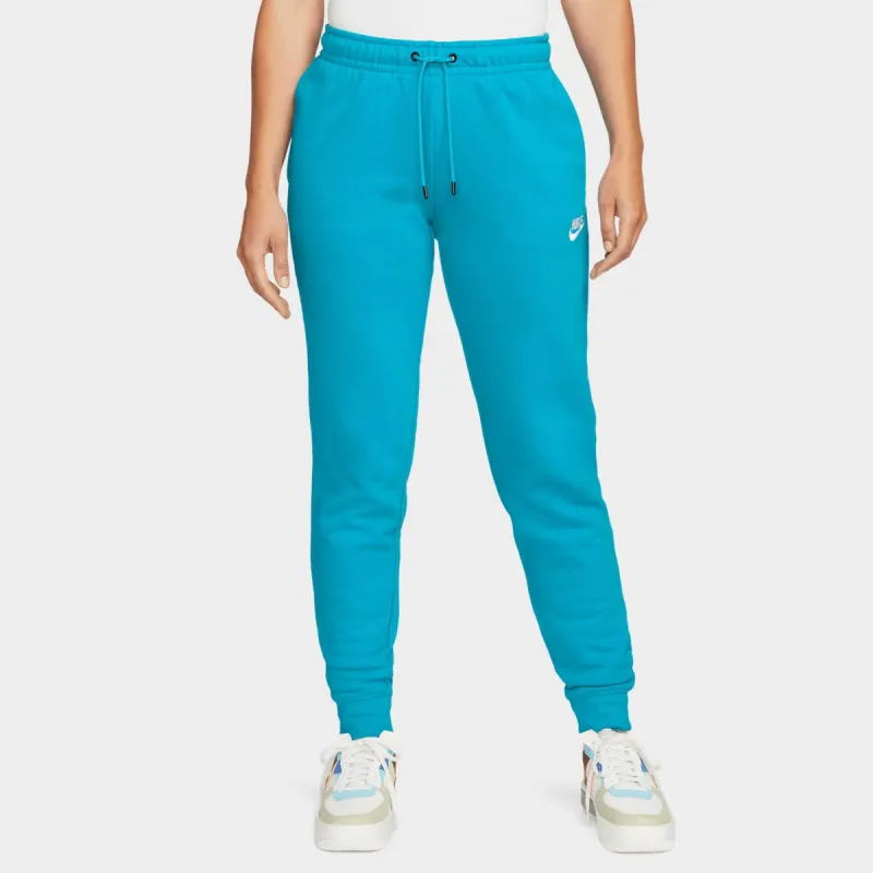 Nike Sportswear Women's Essential Fleece Mid-Rise Pants Laser Blue / White sold by JD Sports