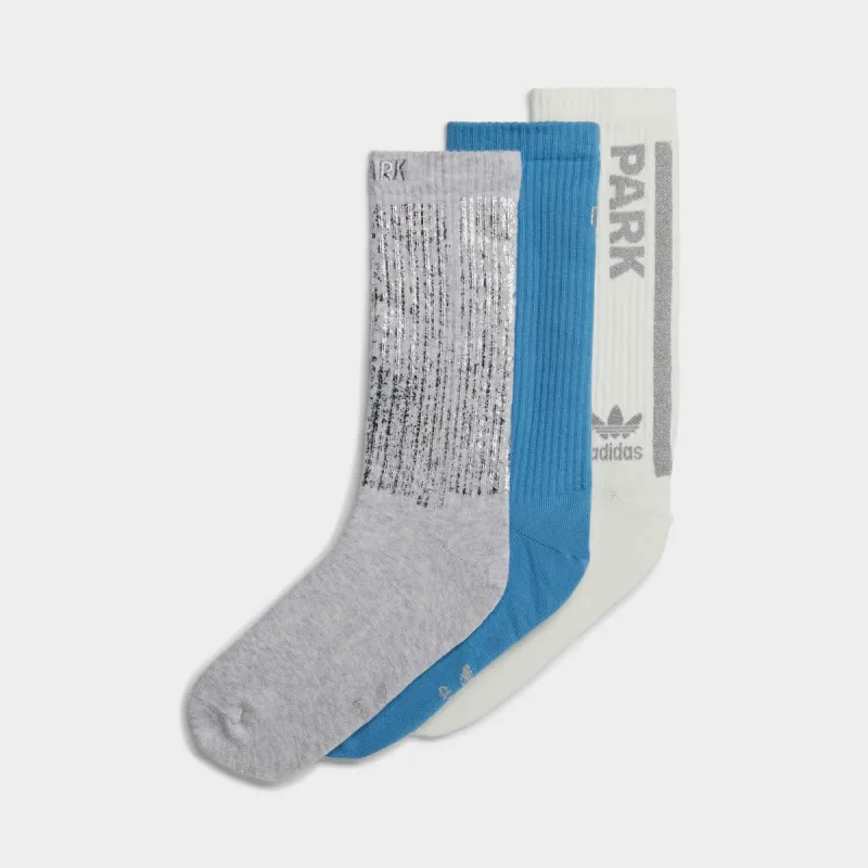 adidas x IVY PARK Socks (3 Pack) Magic Earth / Shock Cyan - Off White sold by JD Sports