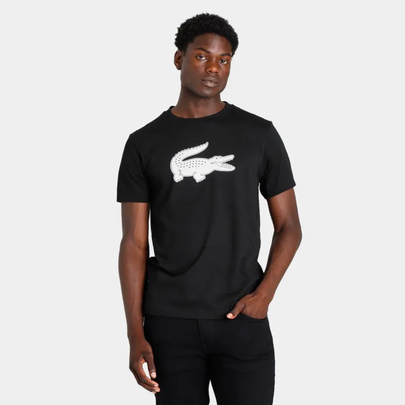 Lacoste SPORT 3D Print Crocodile Breathable Jersey T-Shirt Black / White made by JD Sports