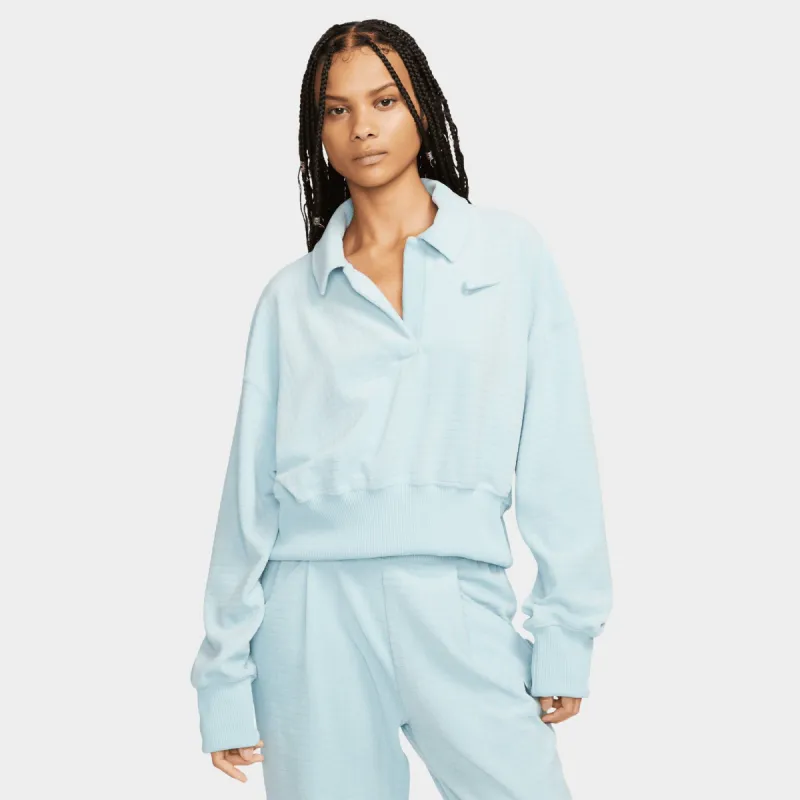 Nike Sportswear Women's Velour Polo Ocean Bliss / Noise Aqua made by Nike