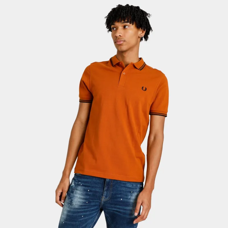 Fred Perry Twin Tipped Polo T-shirt Nut Flake / Navy - Black sold by JD Sports