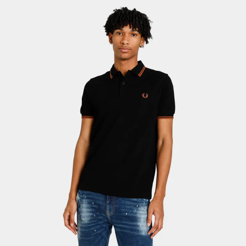 Fred Perry Twin Tipped Polo T-shirt Black / Nut Flake sold by JD Sports