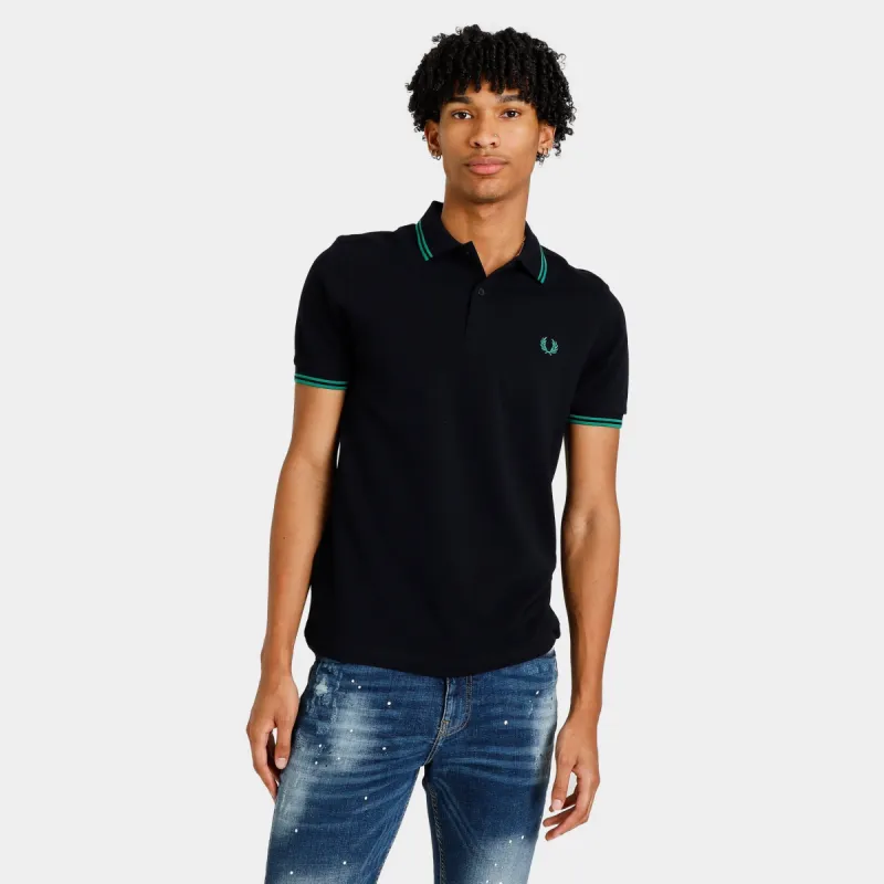Fred Perry Twin Tipped Polo T-shirt Navy / Fred Perry Green sold by JD Sports