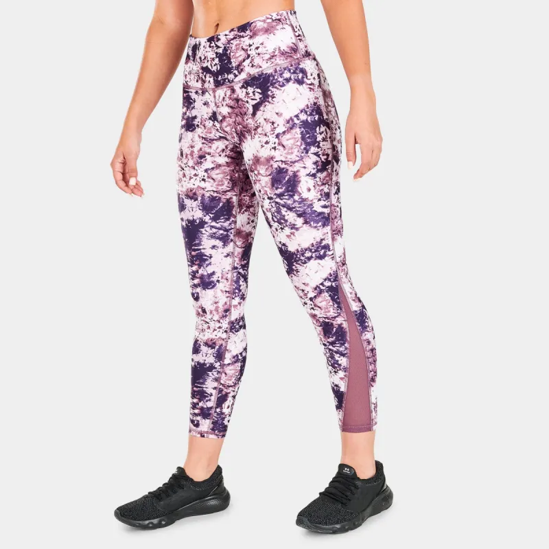 Under Armour Women's HeatGear No-Slip Waistband Ankle Tights Ash Plum / White sold by JD Sports