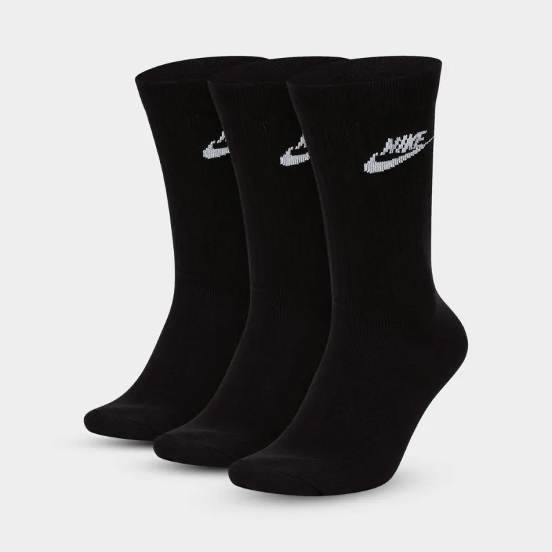 Nike Sportswear Everyday Essential Socks - 3 Pack Black / White sold by JD Sports