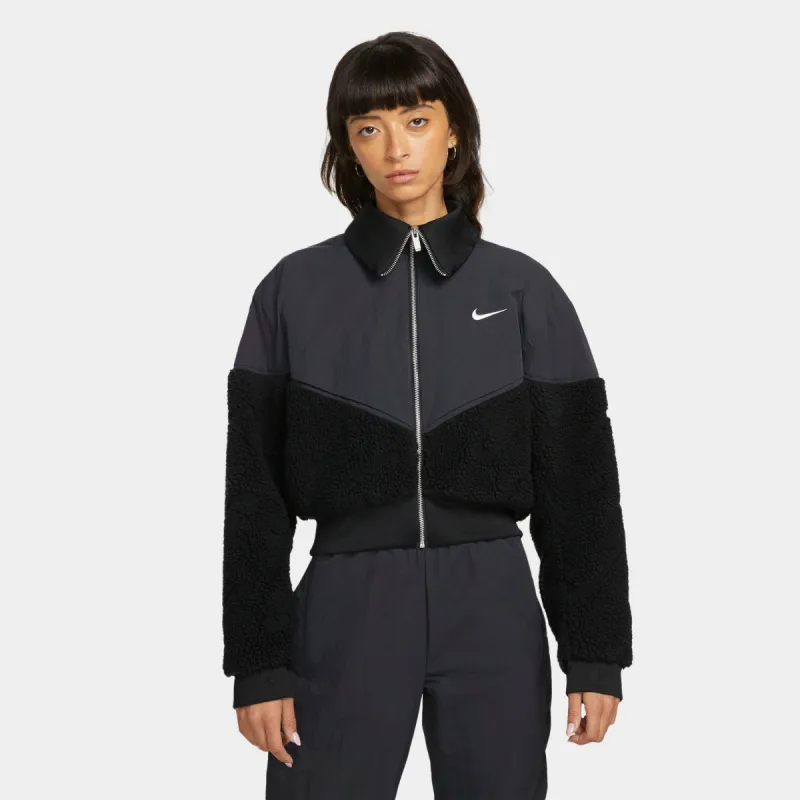 Nike Sportswear Women's Icon Clash Fleece Jacket Black / Black - Sail sold by JD Sports