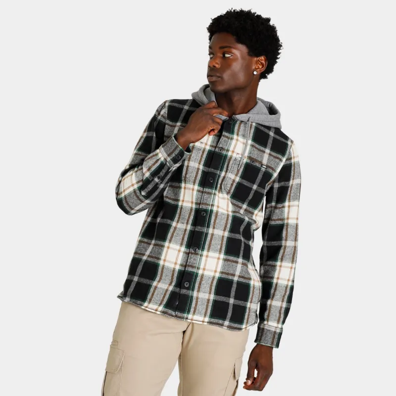 Vans Lopes Hooded Buttondown Flannel Black / Antique White sold by JD Sports