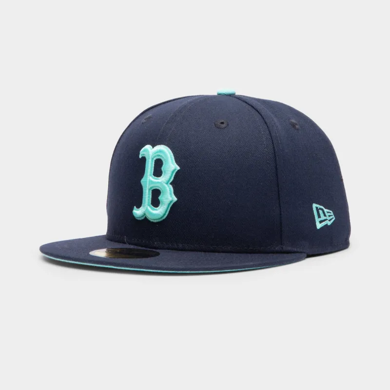 New Era 59Fifty Boston Red Sox Fitted Cap Night Shift Navy / Sea Glass sold by JD Sports