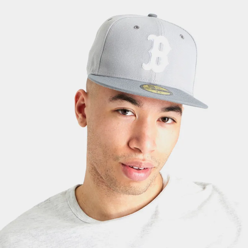 New Era 59Fifty Boston Red Sox Fitted Hat Cool Grey / Storm Grey - White sold by JD Sports