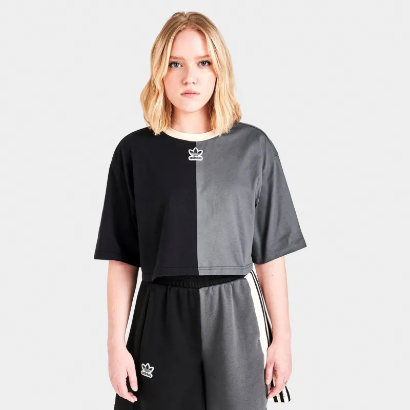 adidas Originals Women's Split Cropped T-shirt / Black sold by JD Sports