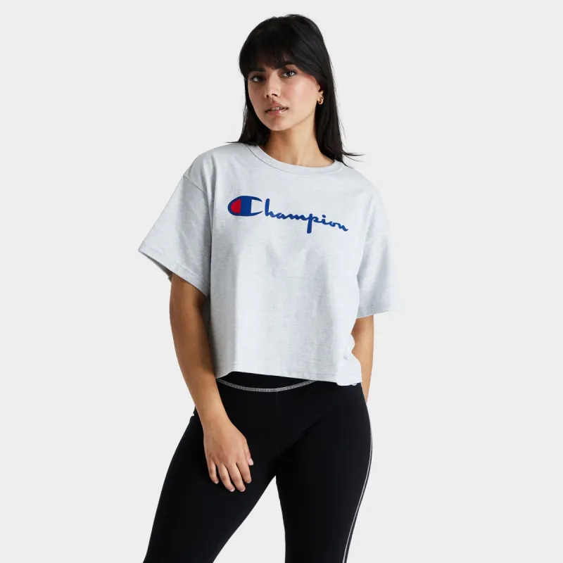 Champion Women's Heritage Cropped T-shirt / GFS Silver Grey sold by JD Sports