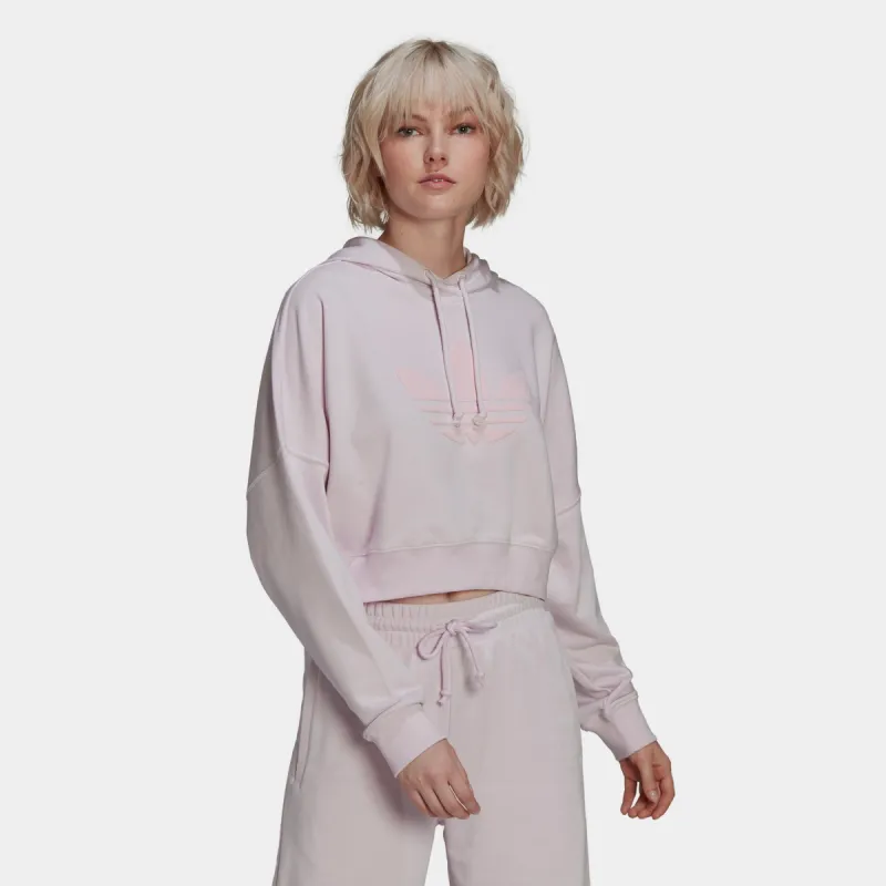 adidas Originals Women’s Cropped Pullover Hoodie / Almost Pink sold by JD Sports
