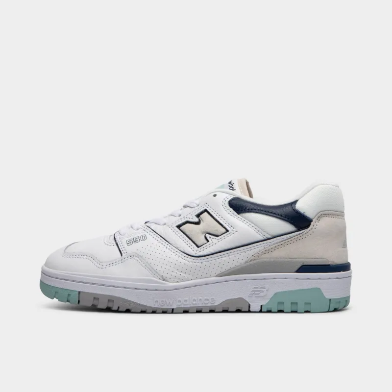 New Balance BB550WCA White / Winter Fog - NB Navy sold by JD Sports