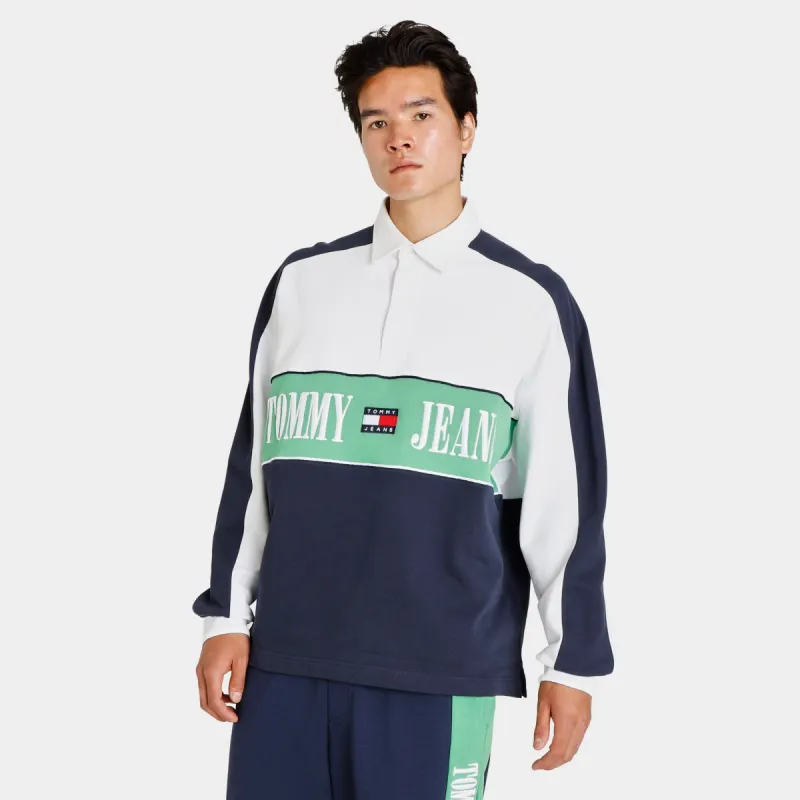 Tommy Jeans Retro Logo Oversized Rugby Polo / Twilight Navy made by JD Sports