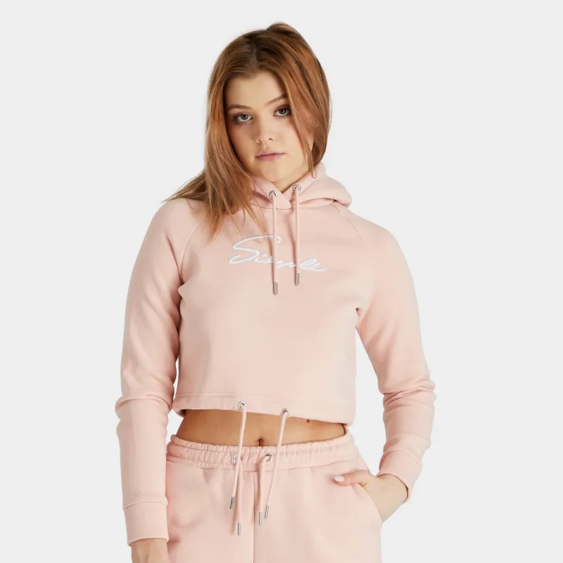 SikSilk Women's Essential Cropped Pullover Hoodie / Pink sold by JD Sports