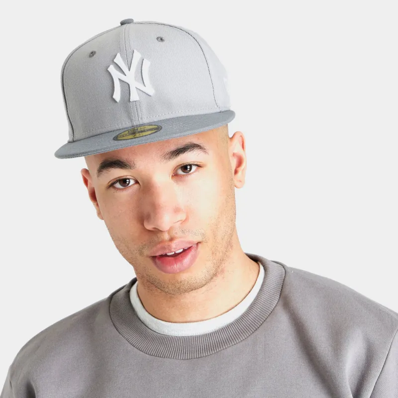 New Era 59Fifty New York Yankees Fitted Hat Cool Grey / Storm Grey - White sold by JD Sports