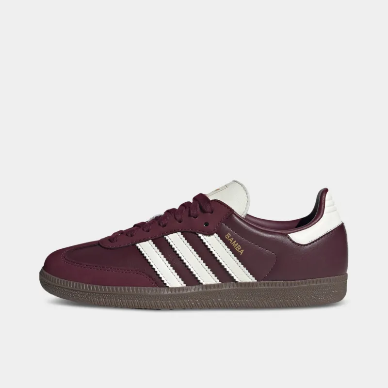 adidas Women's Samba OG Maroon / Off White - Gum made by Adidas