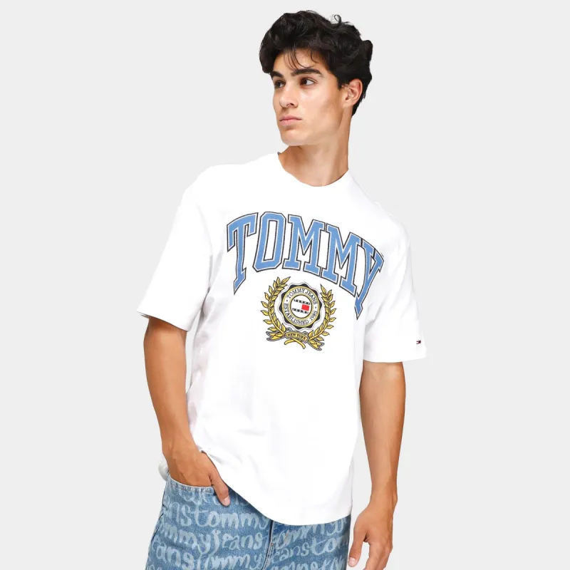 Tommy Jeans Collegiate Logo Skater T-shirt / White sold by JD Sports