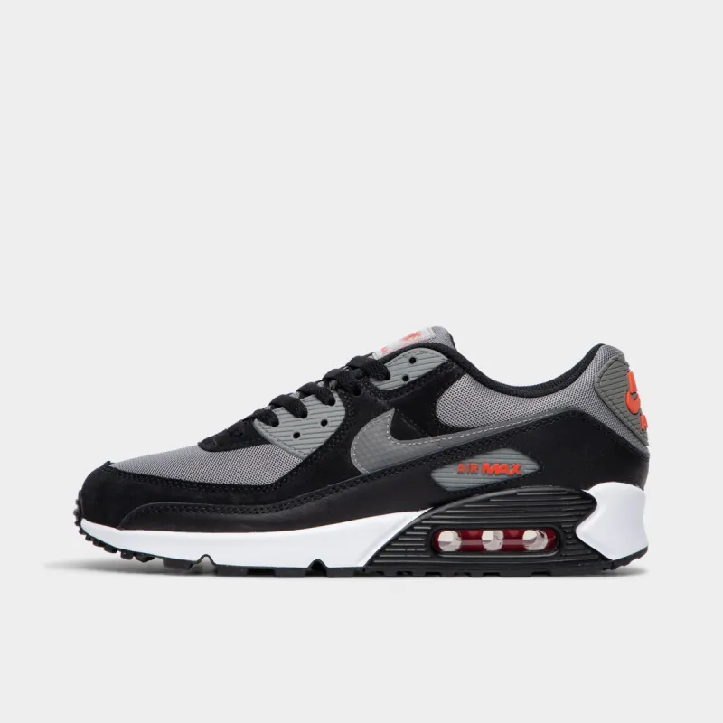 Nike Air Max 90 Black / Flat Pewter - Picante Red sold by JD Sports