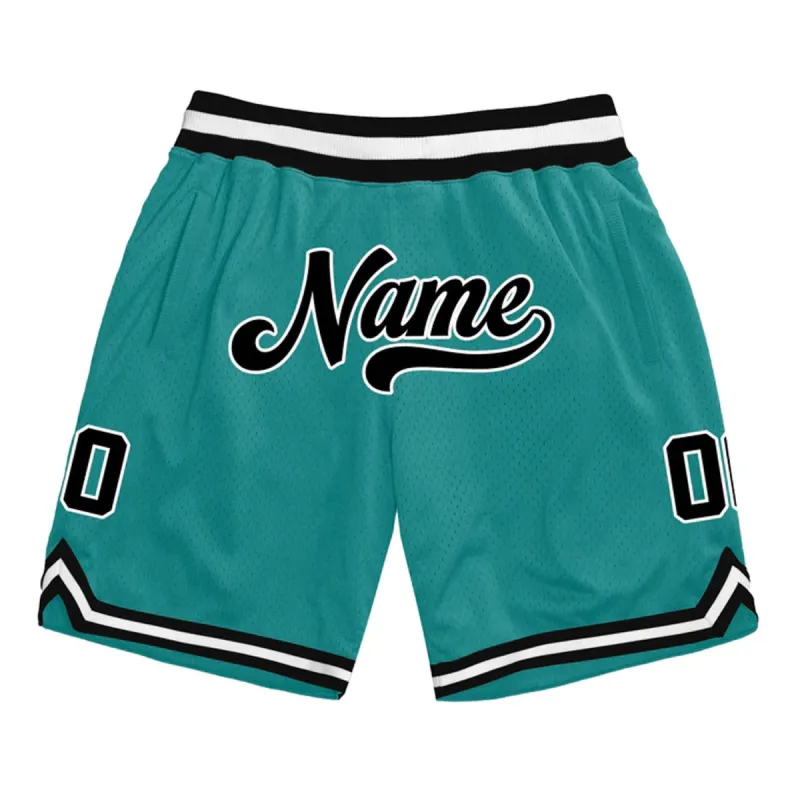 Teal Black-White Custom Basketball Shorts sold by Jersey House