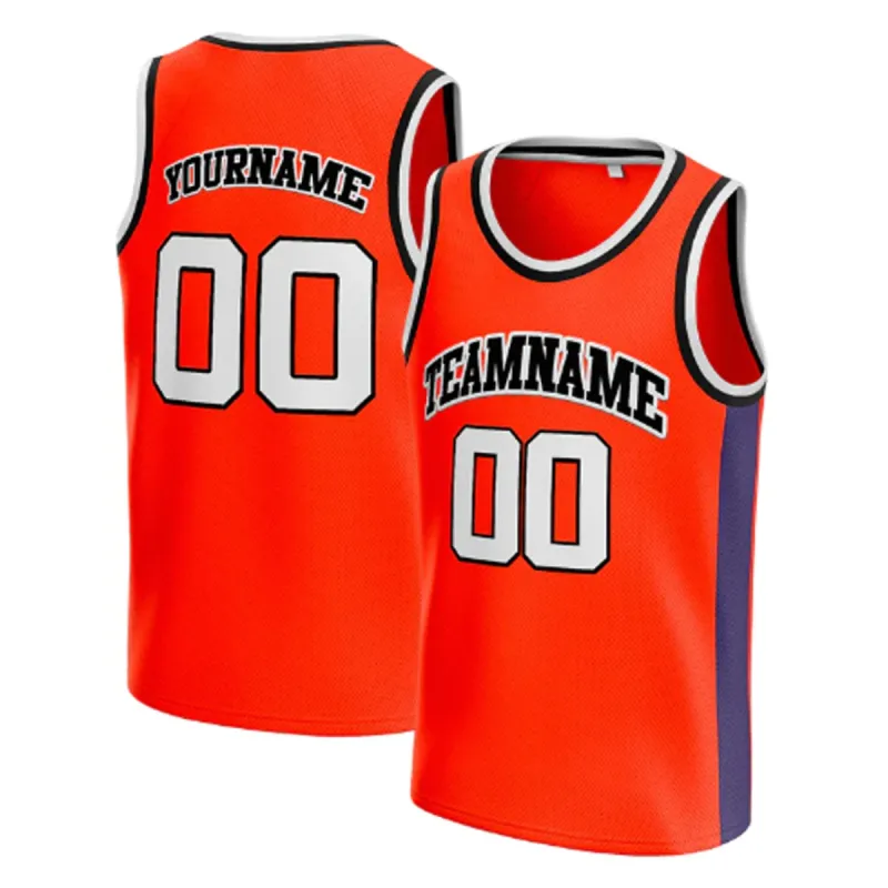 Orange White-Black Custom Basketball Jersey sold by Jersey House