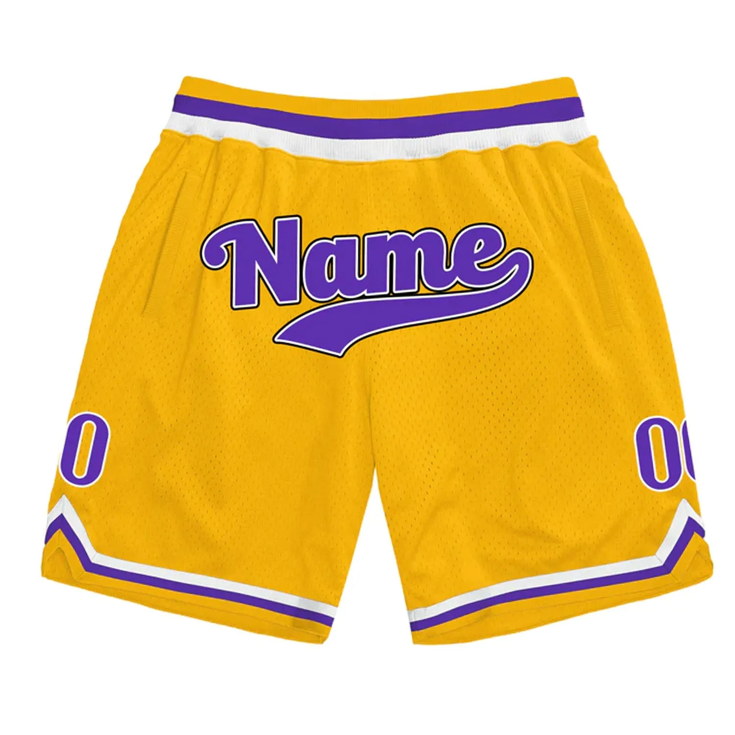 Yellow Purple-White Custom Basketball Shorts sold by Jersey House