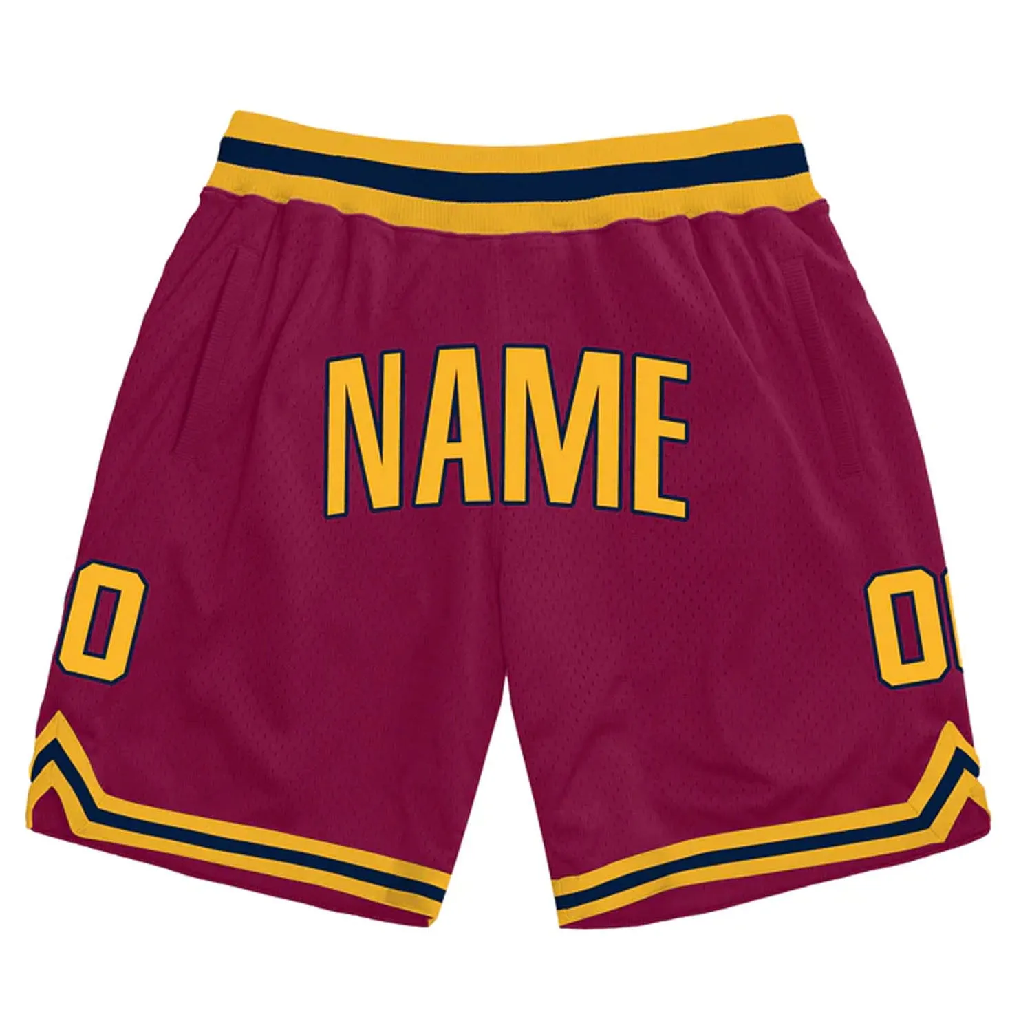 Maroon-Gold Custom Basketball Shorts sold by Jersey House
