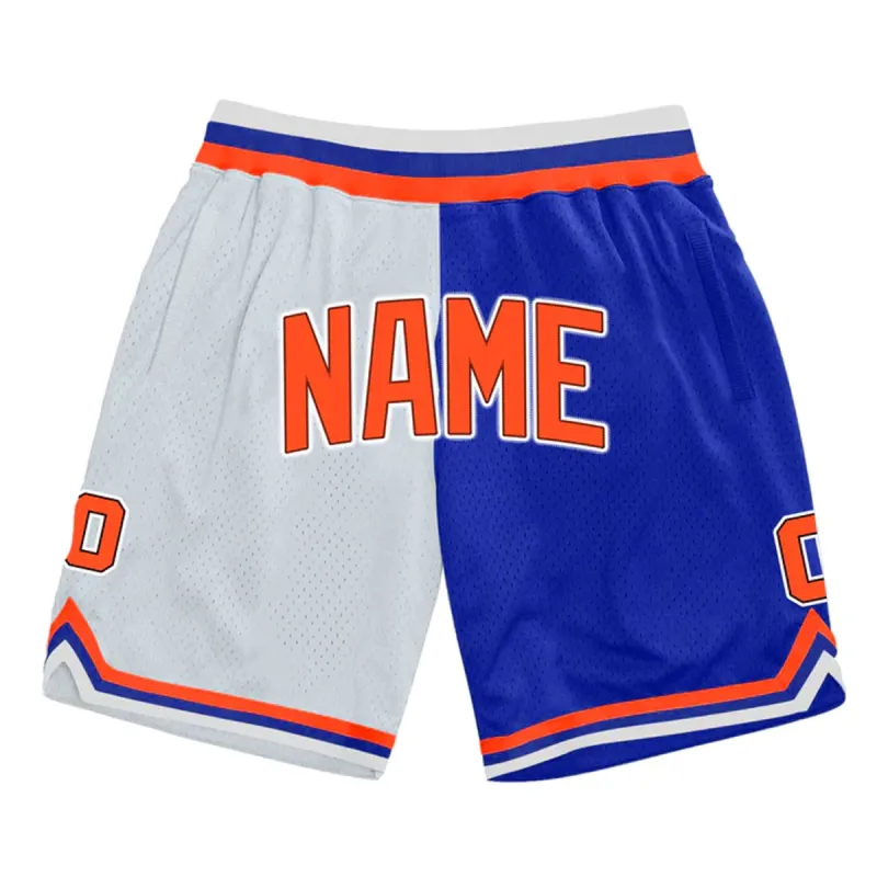 Orange Blue-White Custom Basketball Shorts sold by Jersey House
