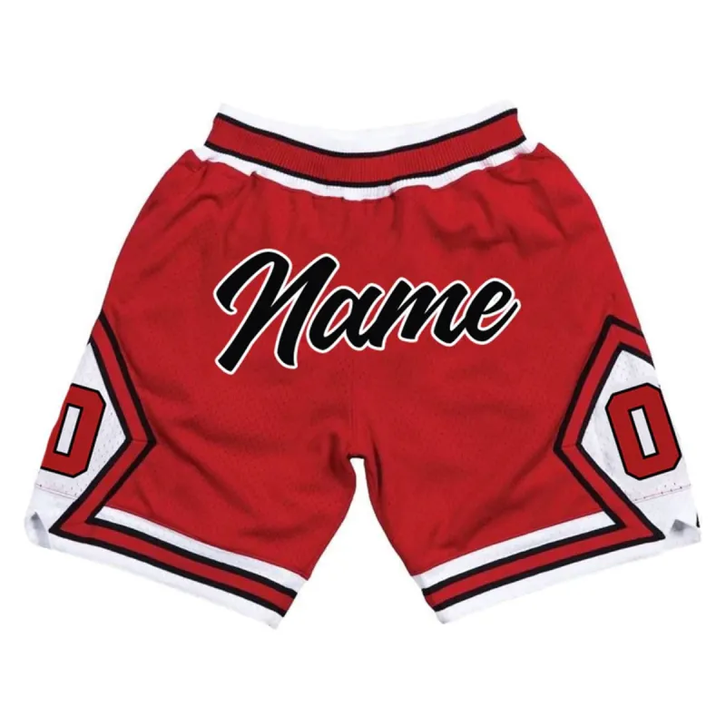 Red Black-White Custom Basketball Shorts sold by Jersey House