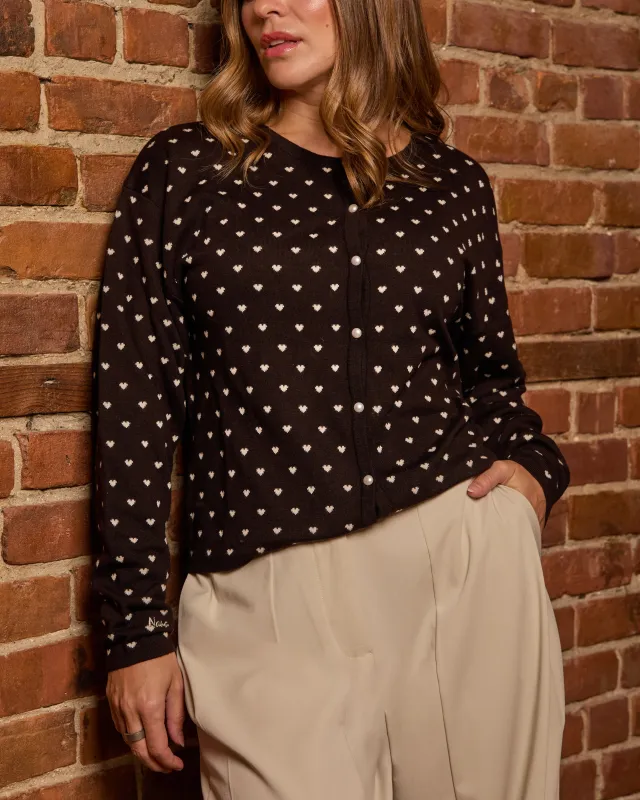 Cardigan Tyla Petits Coeurs Beiges sold by Boutique Elena