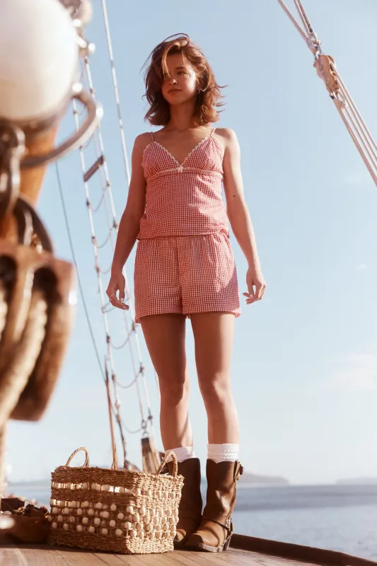 Boxer Short Vichy Cherry Red sold by Boutique Elena